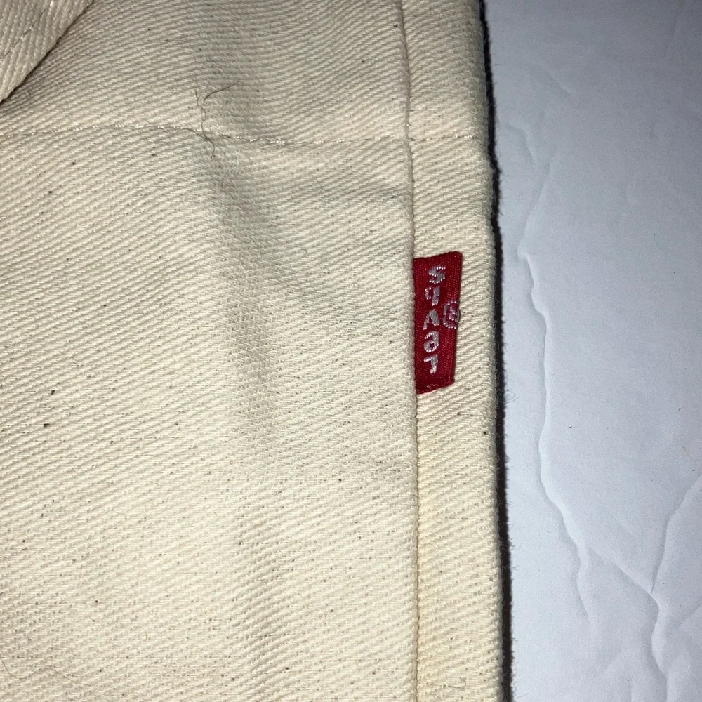 Levi's Cream Canvas Tote with Red‎ Logo 15x15